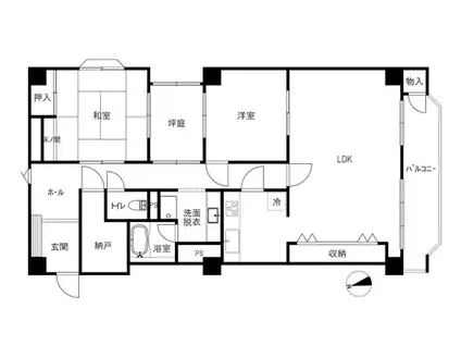 尾張町マンション(2LDK/4階)の間取り写真