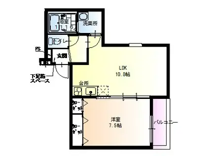 フジパレス守口V番館(1LDK/1階)の間取り写真