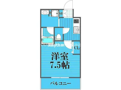 リガーレ府中本町(1K/4階)の間取り写真