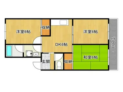 プリマベーラ(3DK/2階)の間取り写真