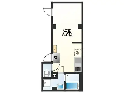 ルーナクレシェンテ日暮里(ワンルーム/1階)の間取り写真