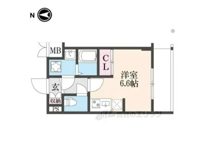 アドバンス京都レイズ(ワンルーム/1階)の間取り写真