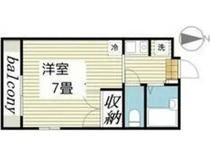 カシキレジデンス I(ワンルーム/1階)の間取り写真