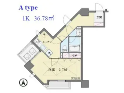 パークテラス恵比寿 7階(1K/7階)の間取り写真