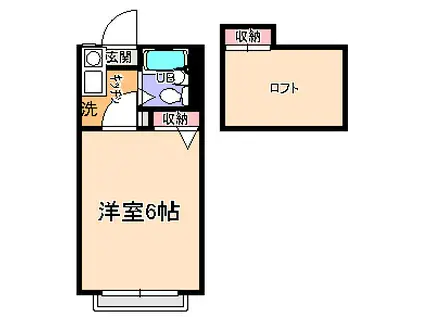 ドルフ2(1K/1階)の間取り写真