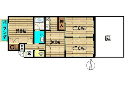 メゾンドール京ノ道(3LDK/1階)の間取り写真