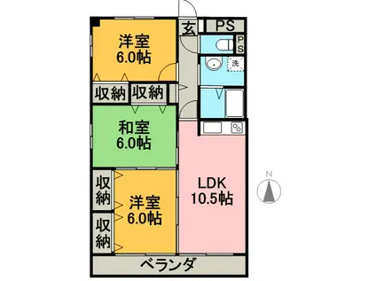 セラフィノII(3LDK/5階)の間取り写真