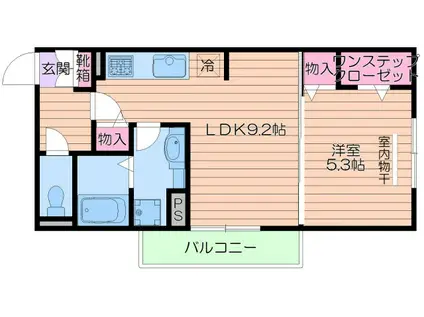 プライムコート(1LDK/1階)の間取り写真