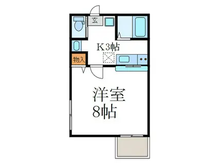 京OHBUV(1K/4階)の間取り写真