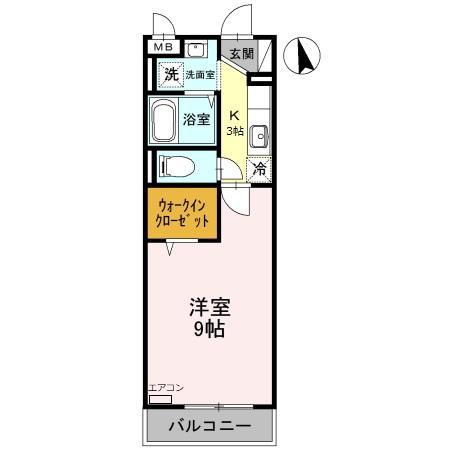 グレイス(1K/1階)の間取り写真