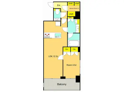 クレヴィスタ大森西(1SLDK/2階)の間取り写真