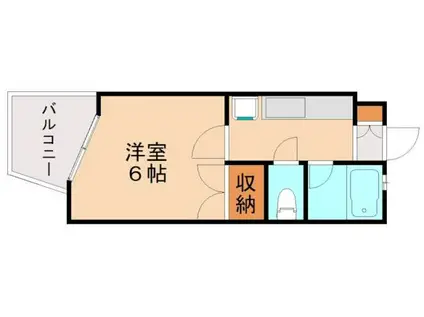 パークヒルJ棟(1K/2階)の間取り写真