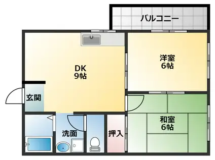 メゾンプレザント(2DK/3階)の間取り写真