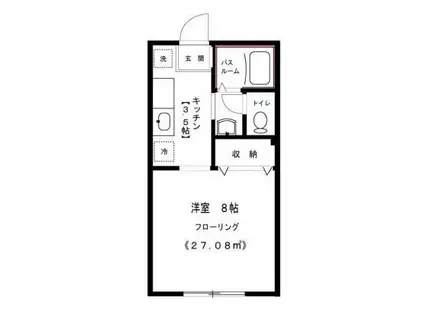 ジュネスII(ワンルーム/2階)の間取り写真