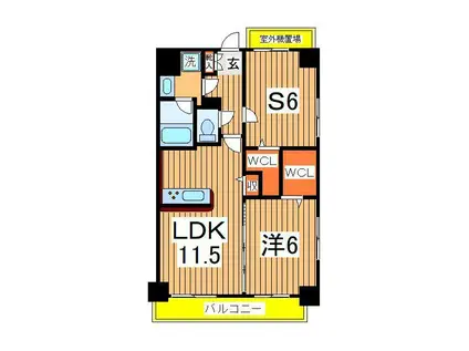 ルーチェⅤ(1SLDK/2階)の間取り写真
