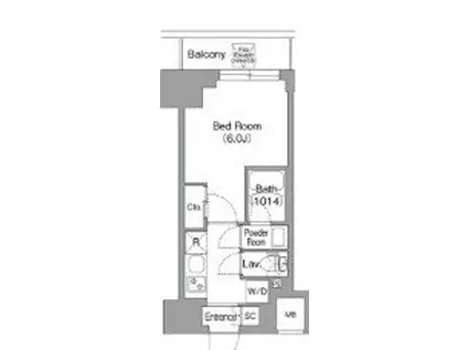 コンフォリア・リヴ横浜平沼(1K/9階)の間取り写真