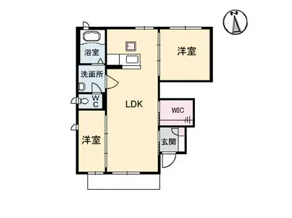 シャーメゾングリチネB(2LDK/1階)の間取り写真