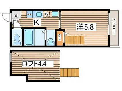VENT VERT(1K/1階)の間取り写真