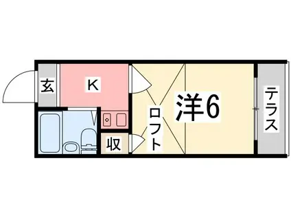 キャッスル八代(1K/1階)の間取り写真