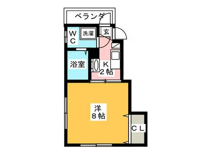 ビナハリー宮崎台(1K/3階)の間取り写真