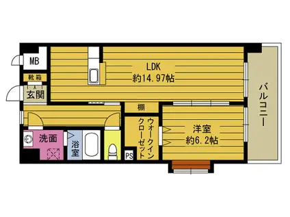 アディα NEO(1LDK/1階)の間取り写真