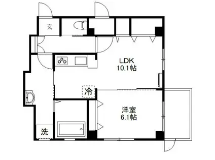 電車でDO(1LDK/3階)の間取り写真