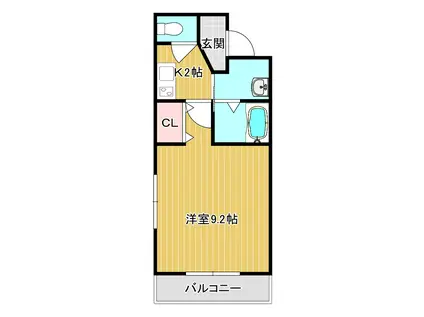 フジパレス住之江駅南III番館(1K/2階)の間取り写真