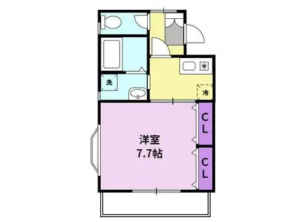 アルファルファB(1K/3階)の間取り写真