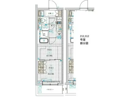 ジェノヴィア世田谷桜(2K/2階)の間取り写真