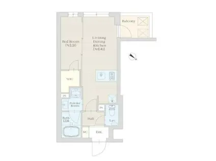 IPSE高輪台(1LDK/2階)の間取り写真