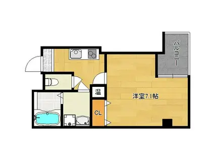 ウィンダム智恵光院(1K/3階)の間取り写真