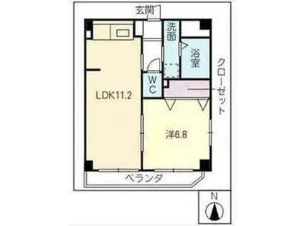 レモナ千成(1LDK/3階)の間取り写真