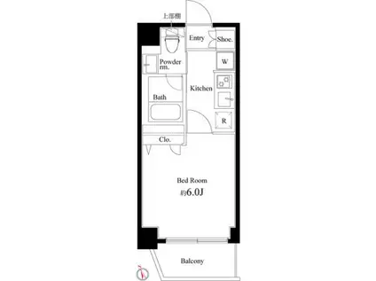 COURT BLANCHE(1K/1階)の間取り写真