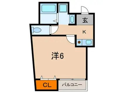 カーサ六甲(1K/4階)の間取り写真