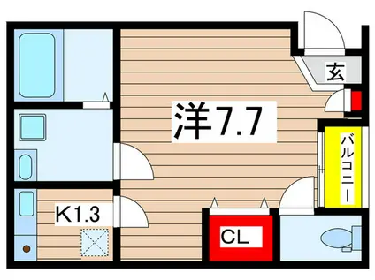 ラプレジオ(1K/1階)の間取り写真