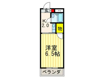 巴ハウス(1K/1階)の間取り写真