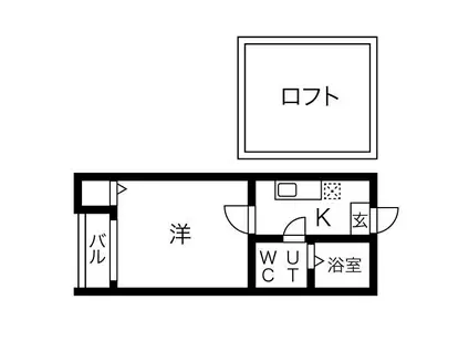寿キャッスル栄生(1K/2階)の間取り写真
