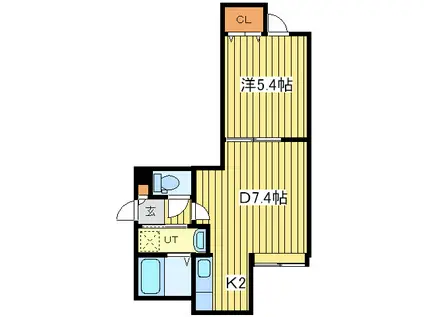 パラサントノ―ル(1DK/3階)の間取り写真