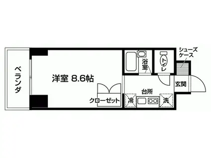 STUDIO仙台(1K/5階)の間取り写真