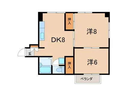 シエナ福島(2DK/6階)の間取り写真