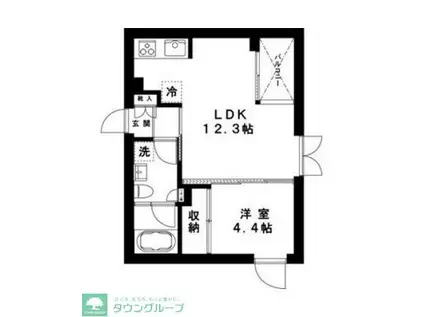 CAVE DE CARRE(1LDK/3階)の間取り写真