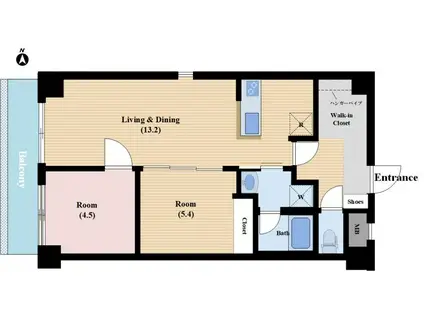 SOUND STAGE1ST(2LDK/3階)の間取り写真