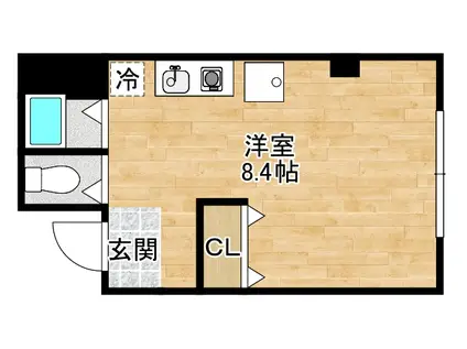 JPアパートメント吹田IV(ワンルーム/2階)の間取り写真