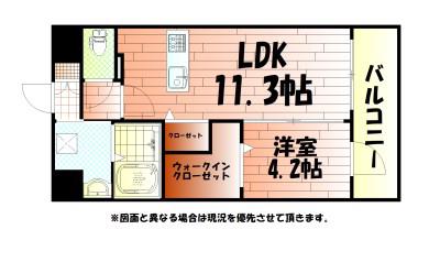 PROSPERER大手町(1LDK/2階)の間取り写真
