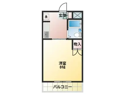 マウントビレッジV(1K/2階)の間取り写真