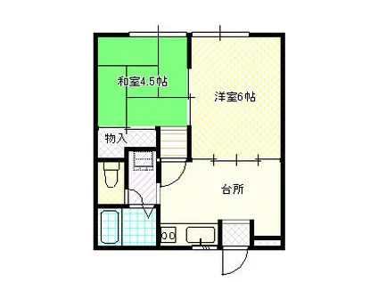 レヴール綾田(2DK/1階)の間取り写真