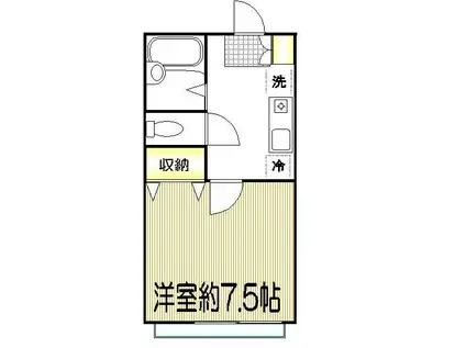 プランドール砧(1K/2階)の間取り写真