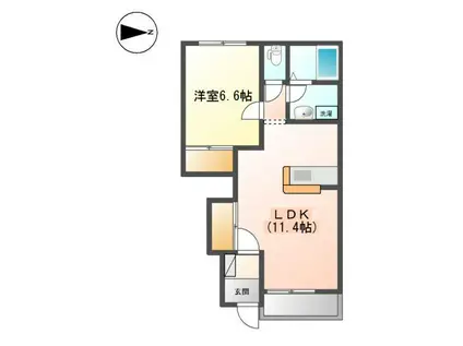 グランマーベラス(1LDK/1階)の間取り写真