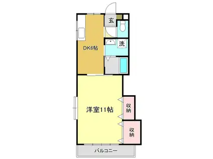 ドリームハウスII(1DK/7階)の間取り写真