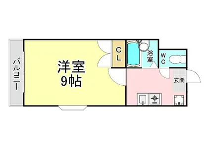 ギャラン中原(1K/3階)の間取り写真